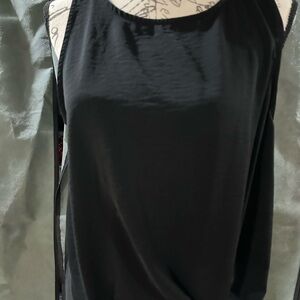 Asymmetrical Black Cut Out Tank Top
